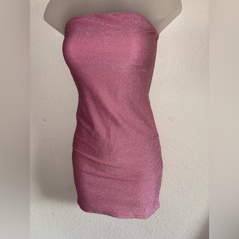 Pink Sparkly Mini Dress - Picture 3 of 3